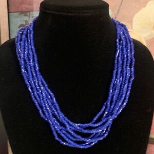 Vibrant Blue Multi-Strand Necklace